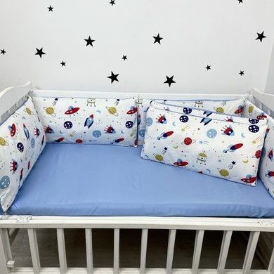 Бортики в детскую кроватку 6 шт Oh My Kids "Space" сатин