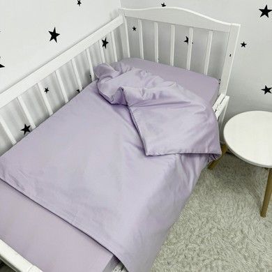 Постільна білизна сатинова для матраца 120х60 см Oh My Kids "Purple"