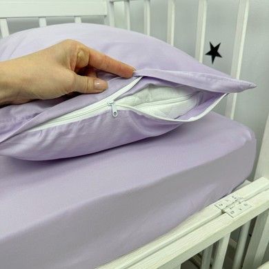 Постільна білизна сатинова для матраца 120х60 см Oh My Kids "Purple"