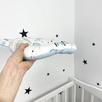 Позиционер для новорожденного мальчика Oh My Kids &laquo;Радуги&raquo; голубой