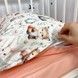 Комплект в кроватку постельное белье+бортики Oh My Kids "Зайчики Лисички" персиковый