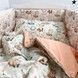 Комплект в кроватку постельное белье+бортики Oh My Kids "Зайчики Лисички" персиковый