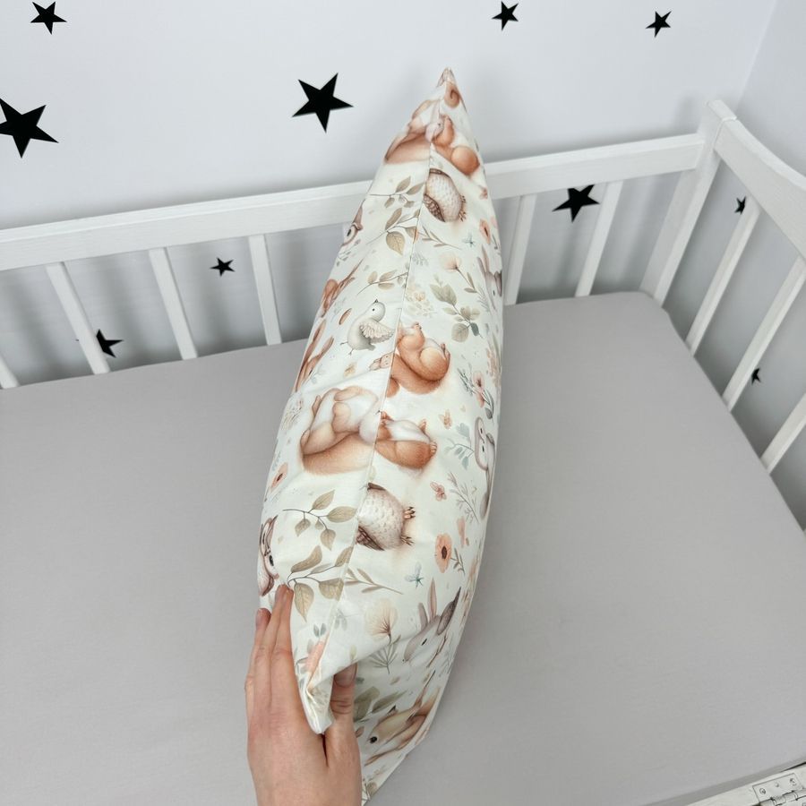 Дитяча наволочка на молнії 40х60 см Oh My Kids "Лисички Совенята"