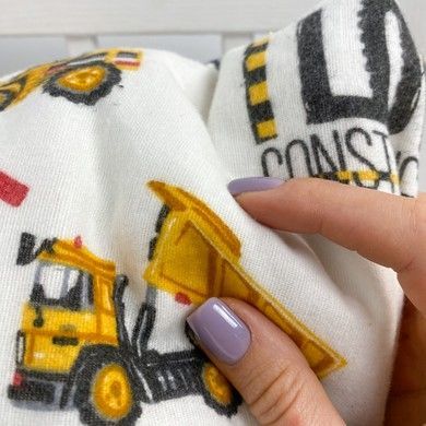 Комплект фланелевих пелюшок 2 шт 100х80 см Oh My Kids "Будівельні машинки"