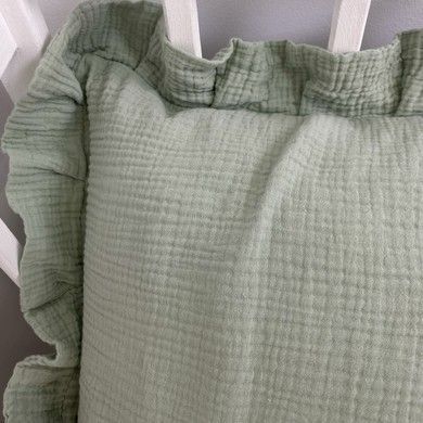 Муслінова наволочка з рюшами 40х60 см Oh My Kids "Dark Mint"