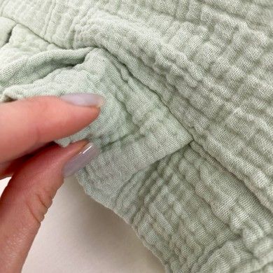Муслінова наволочка з рюшами 40х60 см Oh My Kids "Dark Mint"
