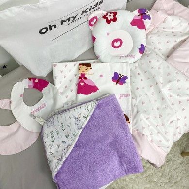 Подарунковий набір для новонародженої дівчинки Oh My Kids "Hearts" рожевий