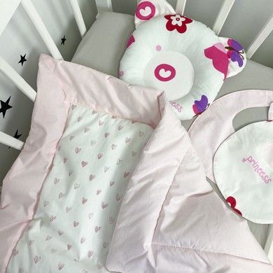 Подарунковий набір для новонародженої дівчинки Oh My Kids "Hearts" рожевий