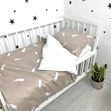 Сатиновое детское постельное белье Oh My Kids &laquo;Перья&raquo;