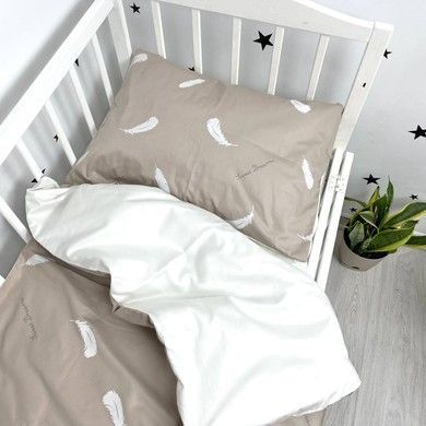 Сатиновое детское постельное белье Oh My Kids &laquo;Перья&raquo;