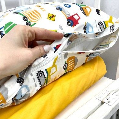 Наволочка 40х60 см для мальчиков Oh My Kids "Машинки строительные"