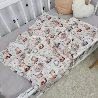 Натуральна бавовняна пелюшка для дівчинки Oh My Kids "Зайчики Лисички"