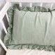 Муслінова наволочка з рюшами 40х60 см Oh My Kids "Dark Mint"
