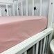 Натуральне простирадло 120х60 см на гумці Oh My Kids "Рожево-пудрове" ранфорс
