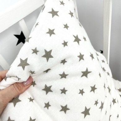 Фланелева (байкова) підковдра 120х90 см Oh My Kids "Зірки" сірий