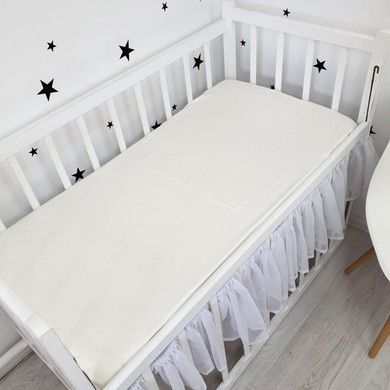 Простынь из сатина на резинке 120х60 см Oh My Kids&trade; молочный