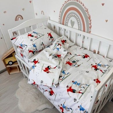 Комплект постільної білизни для ліжка 120х60 см Oh My Kids &laquo;Футбол&raquo; для хлопчиків