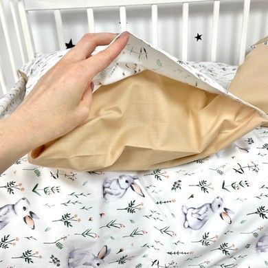 Постельное белье в детскую кровать 120х60 см Oh My Kids "Зайчики" беж