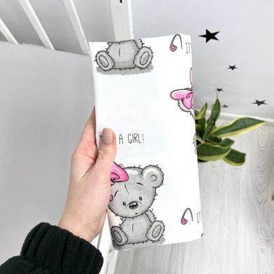 Натуральна бавовняна пелюшка Oh My Kids "Ведмедики" білий