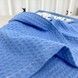 Детское вафельное полотенце-уголок 70х70 см "Зайчики" голубой