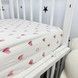 Простыня на резинке 120х60 см для девочки Oh My Kids "Red Hearts"