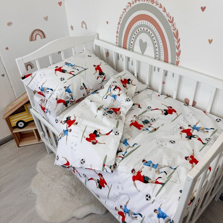 Комплект постільної білизни для ліжка 120х60 см Oh My Kids &laquo;Футбол&raquo; для хлопчиків
