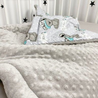 Конверт с утеплителем на выписку Oh My Kids &laquo;Мишки&raquo; сезон осень-зима-весна, серый