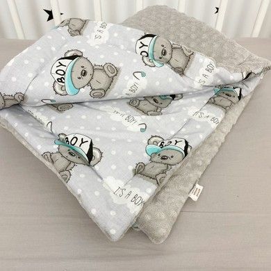 Конверт с утеплителем на выписку Oh My Kids &laquo;Мишки&raquo; сезон осень-зима-весна, серый