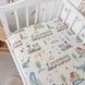 Детская простыня на резинке в кровать 120х60 см Oh My Kids "Паровозики" для мальчика, голубой