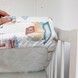 Детская простыня на резинке в кровать 120х60 см Oh My Kids "Паровозики" для мальчика, голубой