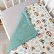 Натуральна дитяча ковдра з тонким утеплювачем 100х80 см Oh My Kids "Lions" бірюзовий
