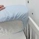 Натуральна постільна білизна з рюшами однотонна для ліжка 120х60 см з підковдрою 120х90 см Oh My Kids &laquo;Light Blue&raquo; ранфорс