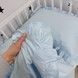 Натуральна постільна білизна з рюшами однотонна для ліжка 120х60 см з підковдрою 120х90 см Oh My Kids &laquo;Light Blue&raquo; ранфорс