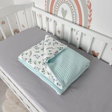 Дитячий плед універсальний всесезонний 100х80 см Oh My Kids &laquo;Кролики&raquo; мʼятний