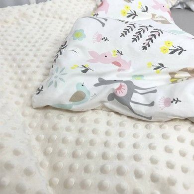 Плед для новонародженого Oh My Kids універсальний &laquo;Зайчики на лісовій галявині&raquo; сатин