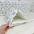 Бортики тонкие стеганные в кроватку 120х60 см на 3 стороны Oh My Kids "Cute Rabbits" сатин
