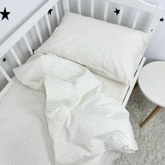 Натуральний комплект постільної білизни 120х60 см Oh My Kids &laquo;Milk Dots&raquo; ранфорс