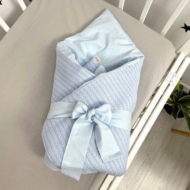 Дитячий всесезонний конверт на виписку Oh My Kids "Skyblue" піке