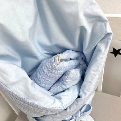 Дитячий всесезонний конверт на виписку Oh My Kids "Skyblue" піке