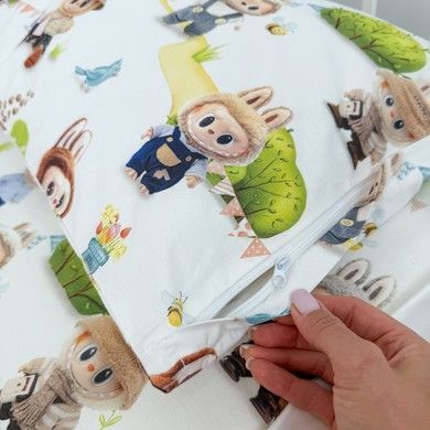 Дитяча натуральна наволочка 40х60 см Oh My Kids "Лабубу"