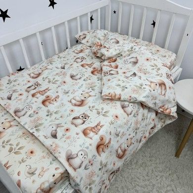 Постільна білизна у дитяче ліжечко 120х60 см Oh My Kids &laquo;Лисички Совенята&raquo; ранфорс