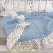 Легкий муслиновый плед с кружевом 90х70 см Oh My Kids "Light Blue" голубой