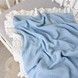 Легкий муслиновый плед с кружевом 90х70 см Oh My Kids "Light Blue" голубой