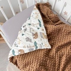 Дитячий плед-ковдра з плюшем і зйомним утеплювачем Oh My Kids &laquo;Зоопарк&raquo; коричневий