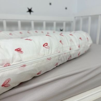 Кокон зі зйомним чохлом для новонародженого Soft OMK "Red Hearts"