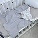 Літній натуральний дитячий плед 100х80 см Oh My Kids "Зайчики" сірий
