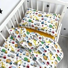 Дитяча постільна білизна Oh My Kids &laquo;Машинки будівельні&raquo; жовтий