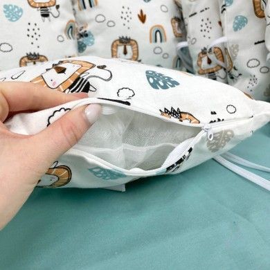 Бортики подушки в дитяче ліжечко 6 шт Oh My Kids "Леви" фланель