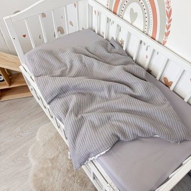 Натуральний конверт-ковдра на виписку зі зйомним утеплювачем Oh My Kids &laquo;Сірі Зірки&raquo; піке