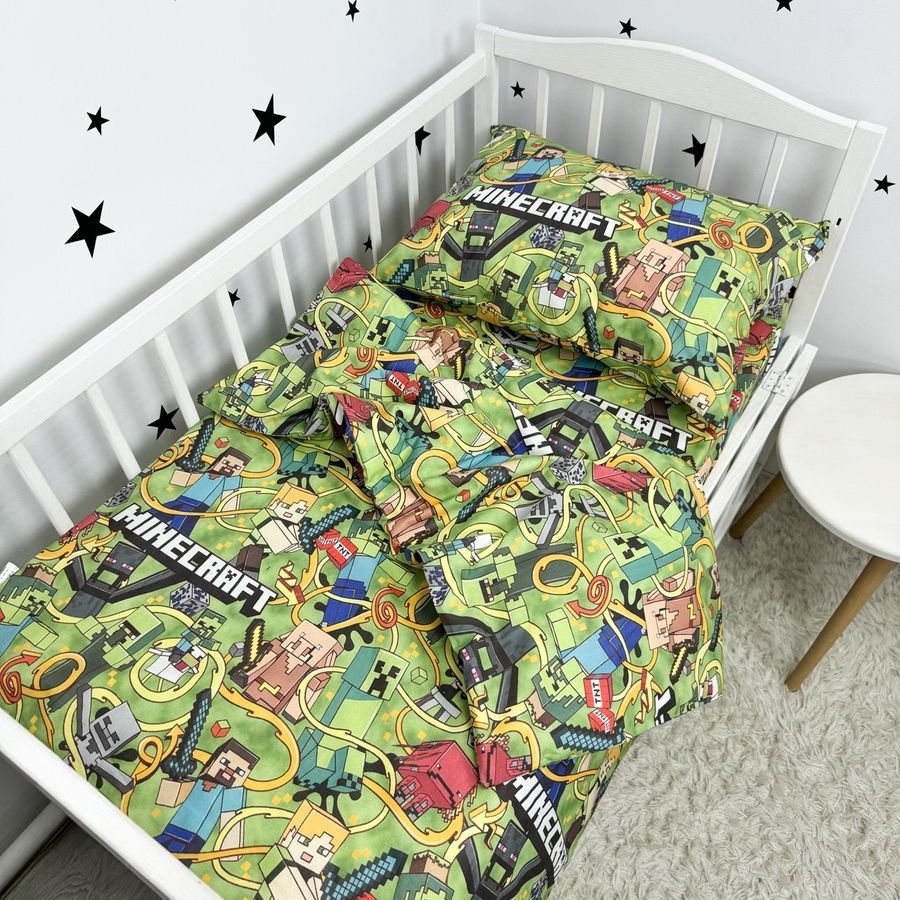 Дитяча постільна білизна в ліжечко 120х60 см Oh My Kids &laquo;Майнкрафт&raquo; ранфорс